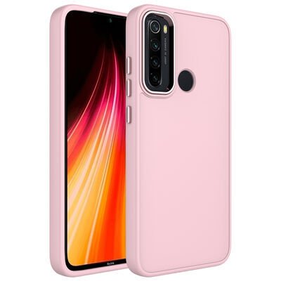 Xiaomi Redmi Note 8 Kılıf Metal Çerçeve ve Buton Tasarımlı Silikon Zore Luna Kapak