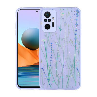 Xiaomi Redmi Note 10 Pro Kılıf Simli Desenli Kamera Korumalı Parlak Zore Popy Kapak