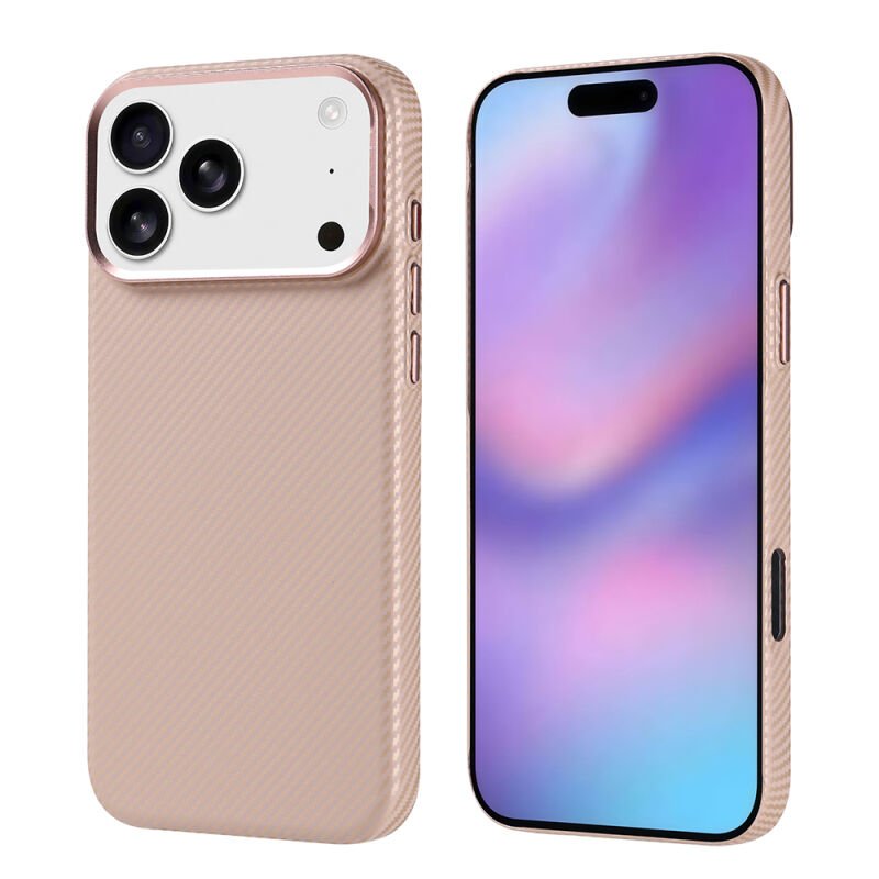 Apple iPhone 17 Pro Max Kılıf M-safe Şarj Özellikli Karbon Fiber Görünümlü Zore Nekst Kapak