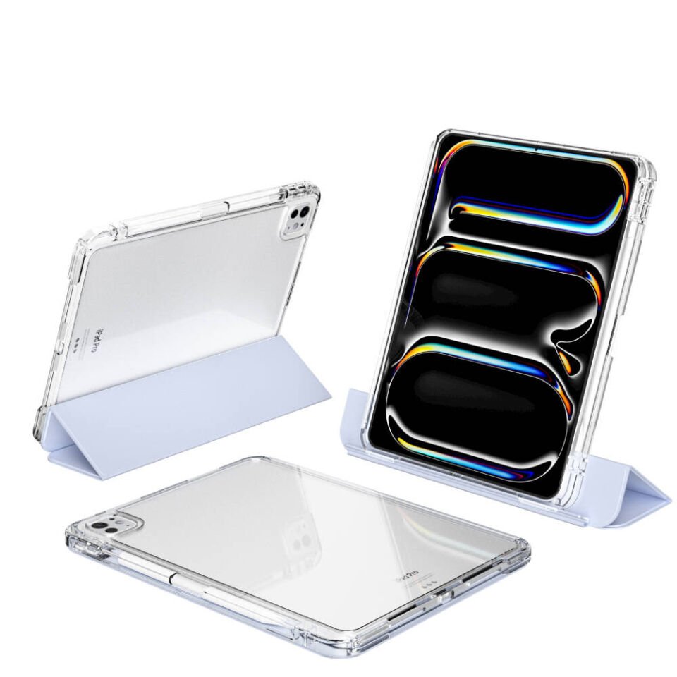 ​​​Apple iPad Pro 11 2025 M5 Kılıf Magnetik Ayrılabilen Airbagli Zore Sliding Tablet Kılıfı Açık Mavi