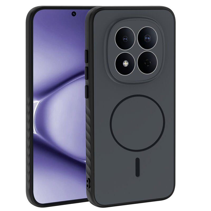 Xiaomi Redmi Note 15 Pro 4G Kılıf M-safe Şarj Özellikli Zore Tea Kapak Siyah