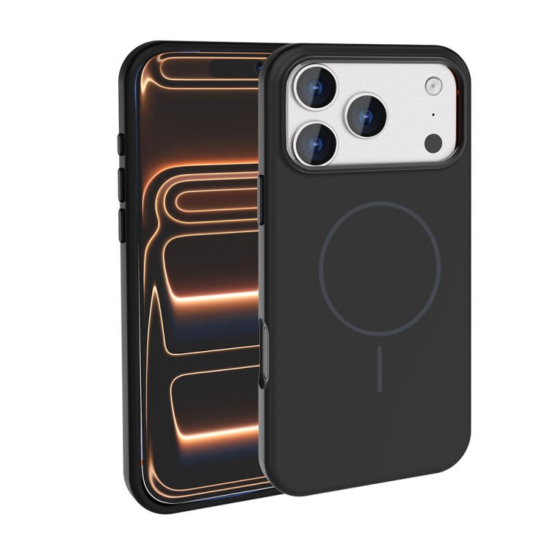 Apple iPhone 17 Pro Kılıf M-Safe Şarj Özellikli Metal Kamera Çerçeveli Zore Edi Silikon Kapak