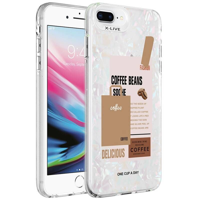 Apple iPhone 7 Plus Kılıf Mermer Desenli Zore Marbello Kapak