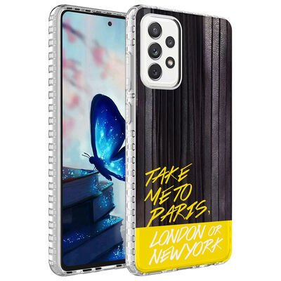Galaxy A73 Kılıf Airbag Kenarlı Renkli Desenli Silikon Zore Elegans Kapak