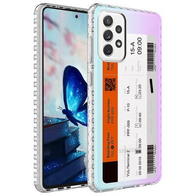 Galaxy A73 Kılıf Airbag Kenarlı Renkli Desenli Silikon Zore Elegans Kapak