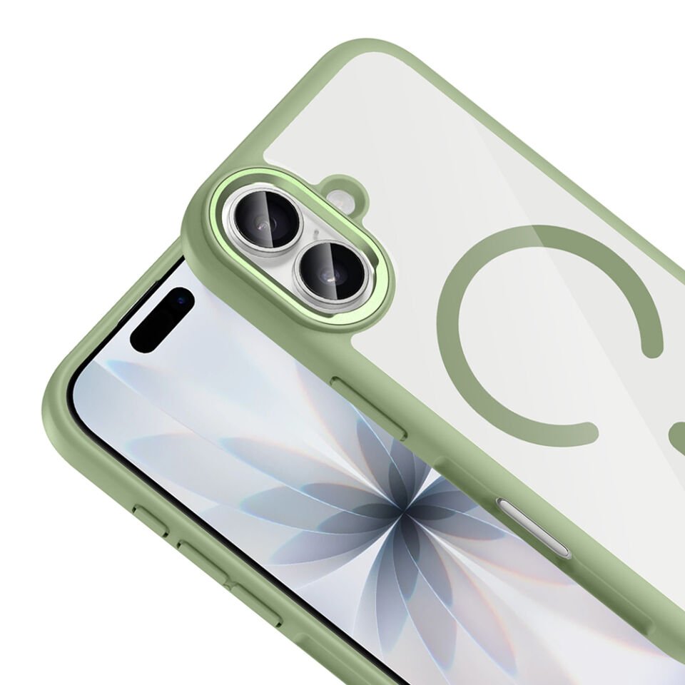 Apple iPhone 17 Kılıf M-Safe Şarj Özellikli Metal Kamera Çerçeveli Zore Tiko Kapak