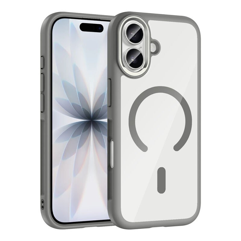 Apple iPhone 17 Kılıf M-Safe Şarj Özellikli Metal Kamera Çerçeveli Zore Tiko Kapak