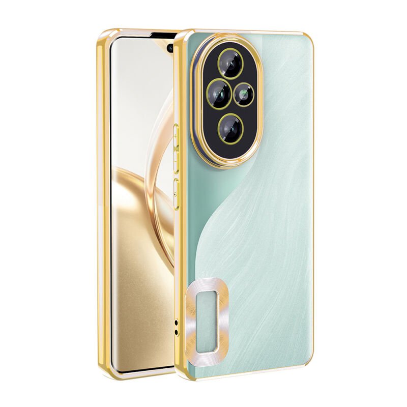 Honor 200 Pro Kılıf Kamera Korumalı Logo Gösteren Zore Omega Kapak Gold