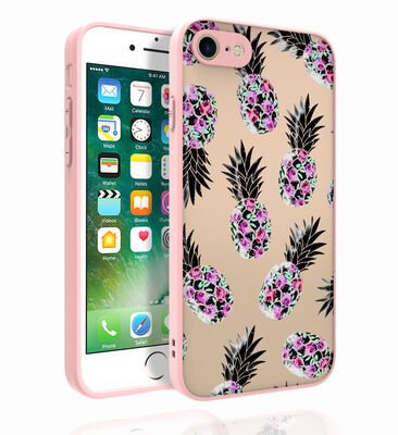 Apple iPhone SE 2020 Kılıf Desenli Kamera Korumalı Parlak Zore Nora Kapak
