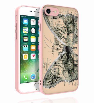 Apple iPhone SE 2020 Kılıf Desenli Kamera Korumalı Parlak Zore Nora Kapak