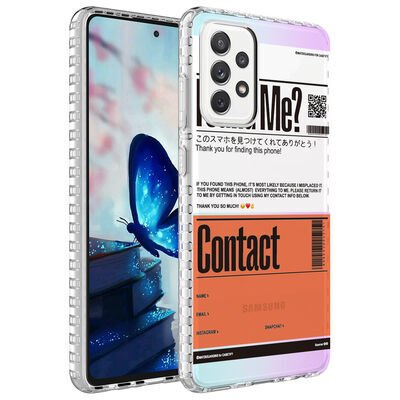 Galaxy A32 4G Kılıf Airbag Kenarlı Renkli Desenli Silikon Zore Elegans Kapak