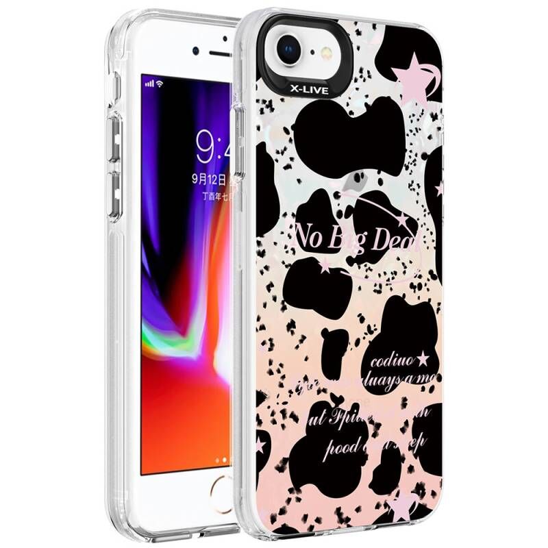 Apple iPhone 8 Kılıf Mermer Desenli Zore Marbello Kapak