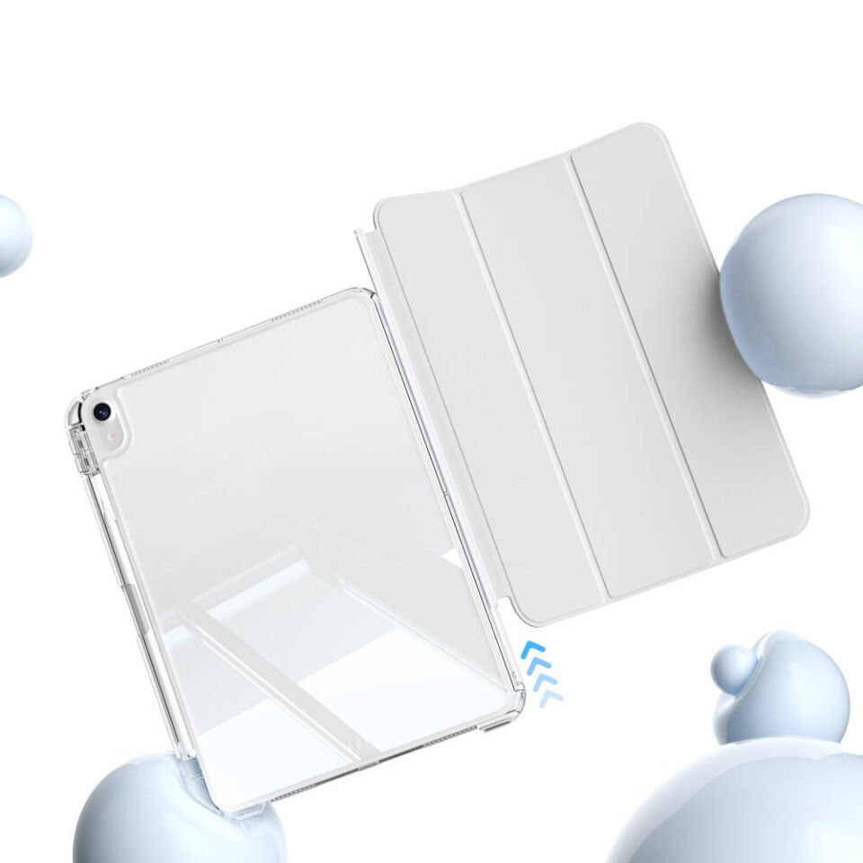 ​Apple iPad 10.9 2022 (10.Nesil) Kılıf Magnetik Ayrılabilen Airbagli Zore Sliding Tablet Kılıfı Gri