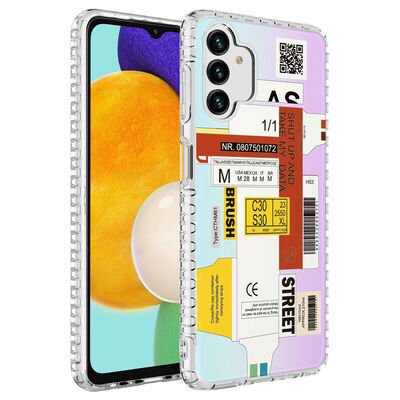 Galaxy A13 4G Kılıf Airbag Kenarlı Renkli Desenli Silikon Zore Elegans Kapak