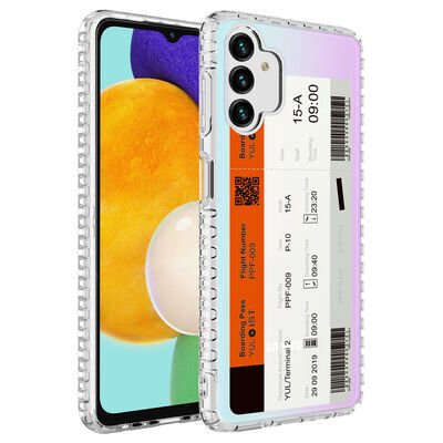 Galaxy A13 4G Kılıf Airbag Kenarlı Renkli Desenli Silikon Zore Elegans Kapak