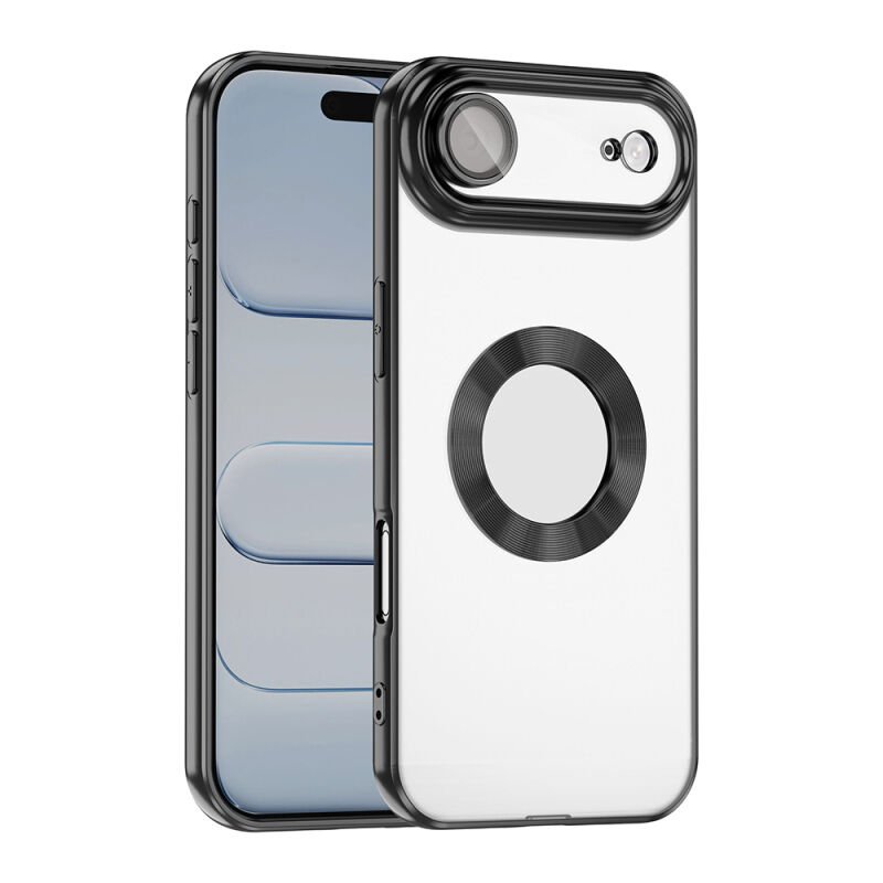 Apple iPhone 17 Air Kılıf Kamera Korumalı Logo Gösteren Zore Omega Kapak