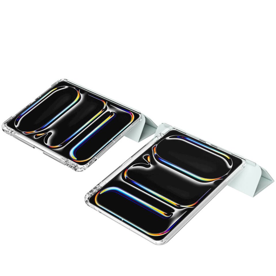 ​​​Apple iPad Pro 11 2024 Kılıf Magnetik Ayrılabilen Airbagli Zore Sliding Tablet Kılıfı Açık Yeşil