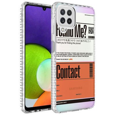 Galaxy M32 Kılıf Airbag Kenarlı Renkli Desenli Silikon Zore Elegans Kapak