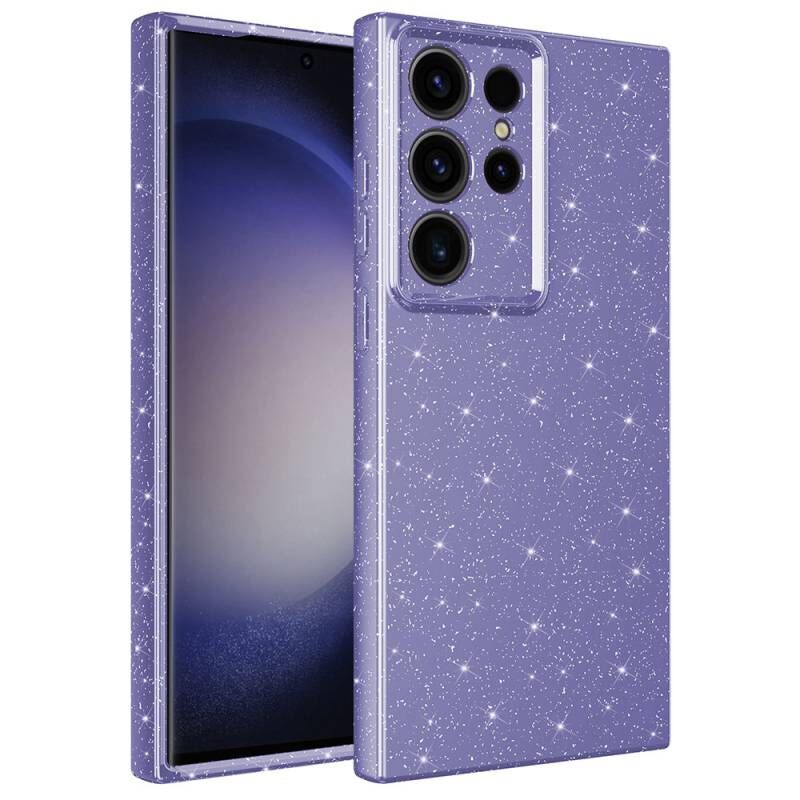 Galaxy S23 Ultra Kılıf Kamera Korumalı Simli Lüks Zore Koton Kapak