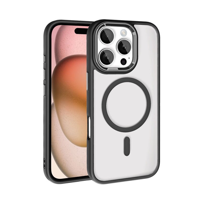 Apple iPhone 16 Pro Max Kılıf Wireless Şarj Özellikli Zore Krom Magsafe Silikon Kapak