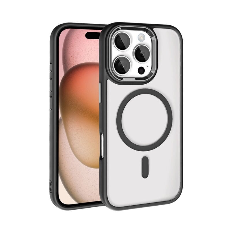 Apple iPhone 16 Pro Max Kılıf Wireless Şarj Özellikli Zore Krom M-safe Silikon Kapak