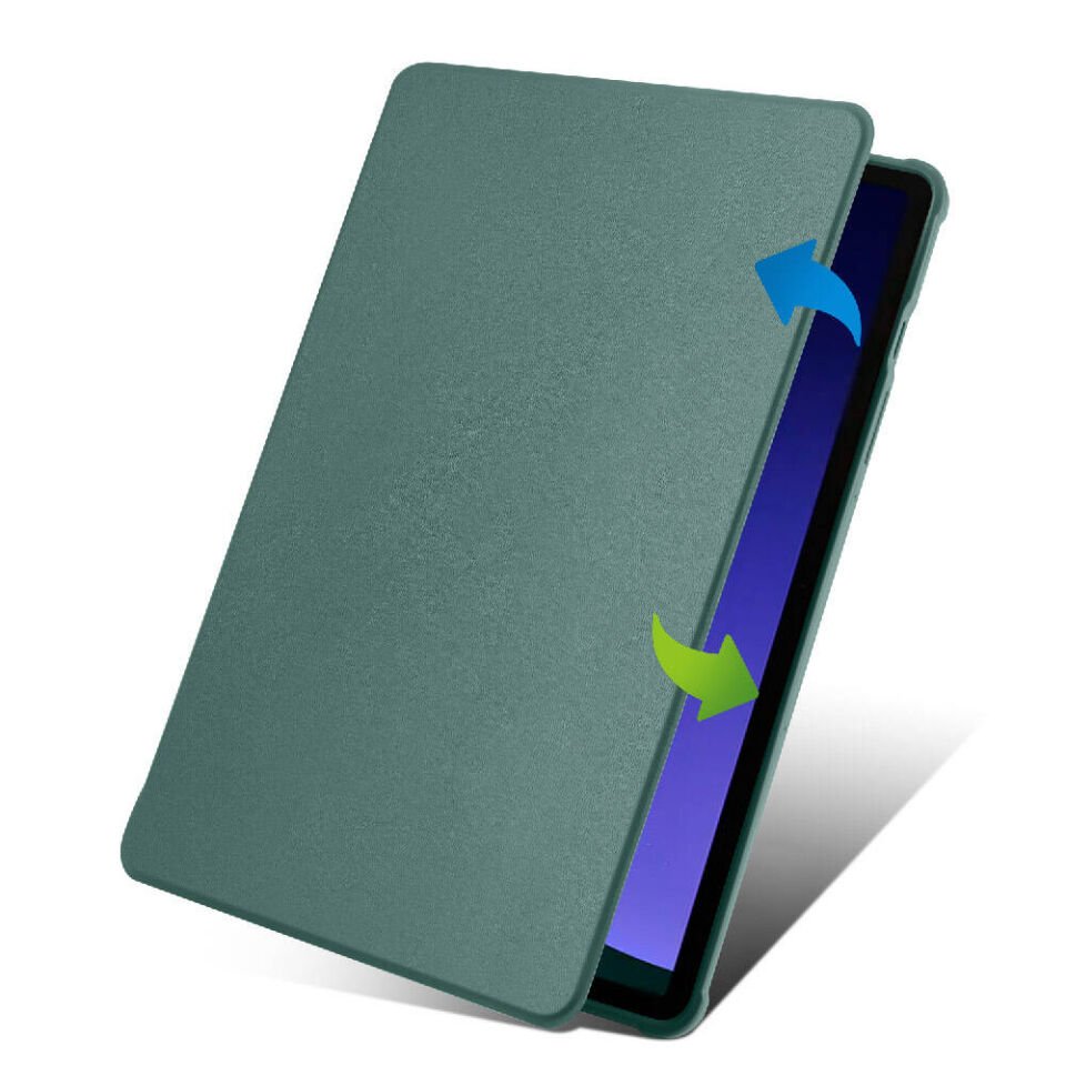Galaxy Tab S9 Kılıf Zore Termik Kalem Bölmeli Dönebilen Standlı Kılıf Koyu Yeşil