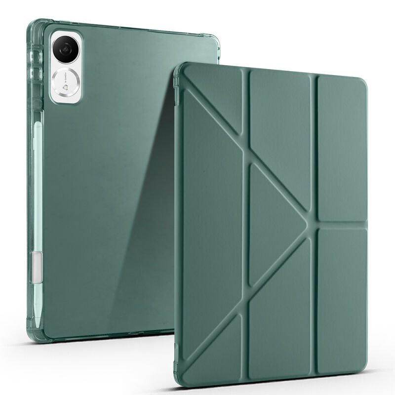 Honor Pad GT Kılıf Zore Tri Folding Kalem Bölmeli Standlı Kılıf Koyu Yeşil