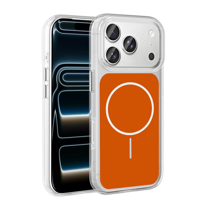 Apple iPhone 17 Pro Kılıf M-Safe Şarj Özellikli Metal Buton Tasarımlı Zore İkonik Sert Silikon Kapak