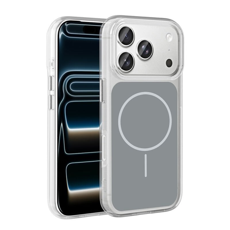 Apple iPhone 17 Pro Kılıf M-Safe Şarj Özellikli Metal Buton Tasarımlı Zore İkonik Sert Silikon Kapak