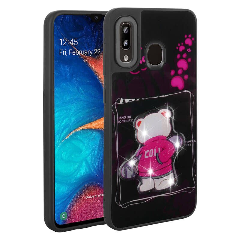 Galaxy A20 Kılıf Parlayan Kabartmalı İkonik Figürlü Zore Amas Silikon Kapak