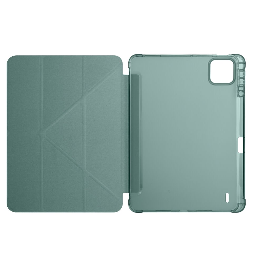 Xiaomi Pad 7 Pro Kılıf Zore Tri Folding Kalem Bölmeli Standlı Kılıf Koyu Yeşil