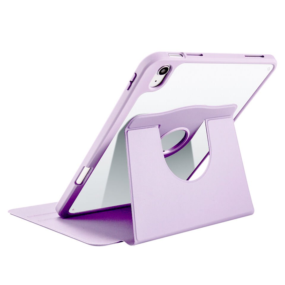 Apple iPad 10.9 2022 (10.Nesil) Kılıf Zore Termik Kalem Bölmeli Dönebilen Standlı Kılıf Lila