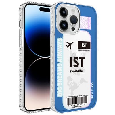 Apple iPhone 13 Pro Max Kılıf Airbag Kenarlı Renkli Desenli Silikon Zore Elegans Kapak