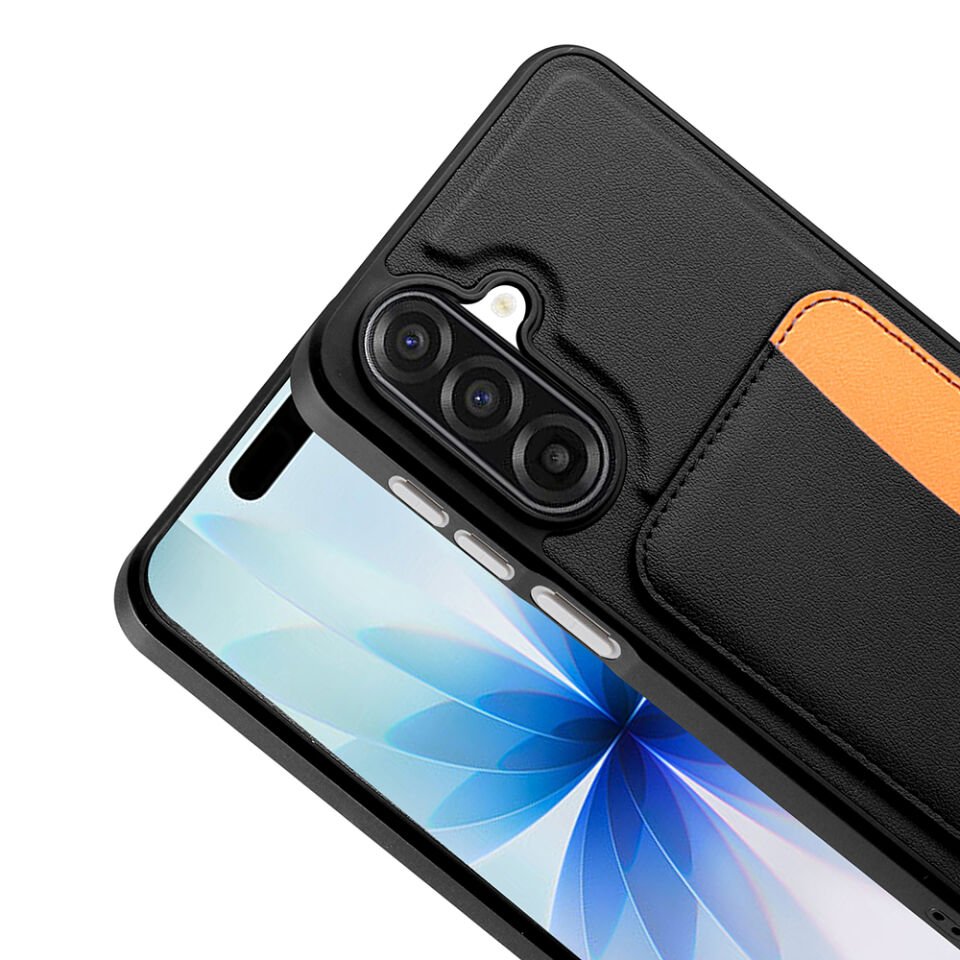 Galaxy A17 Kılıf Kartlıklı Zore X-Kart Silikon Kapak Siyah