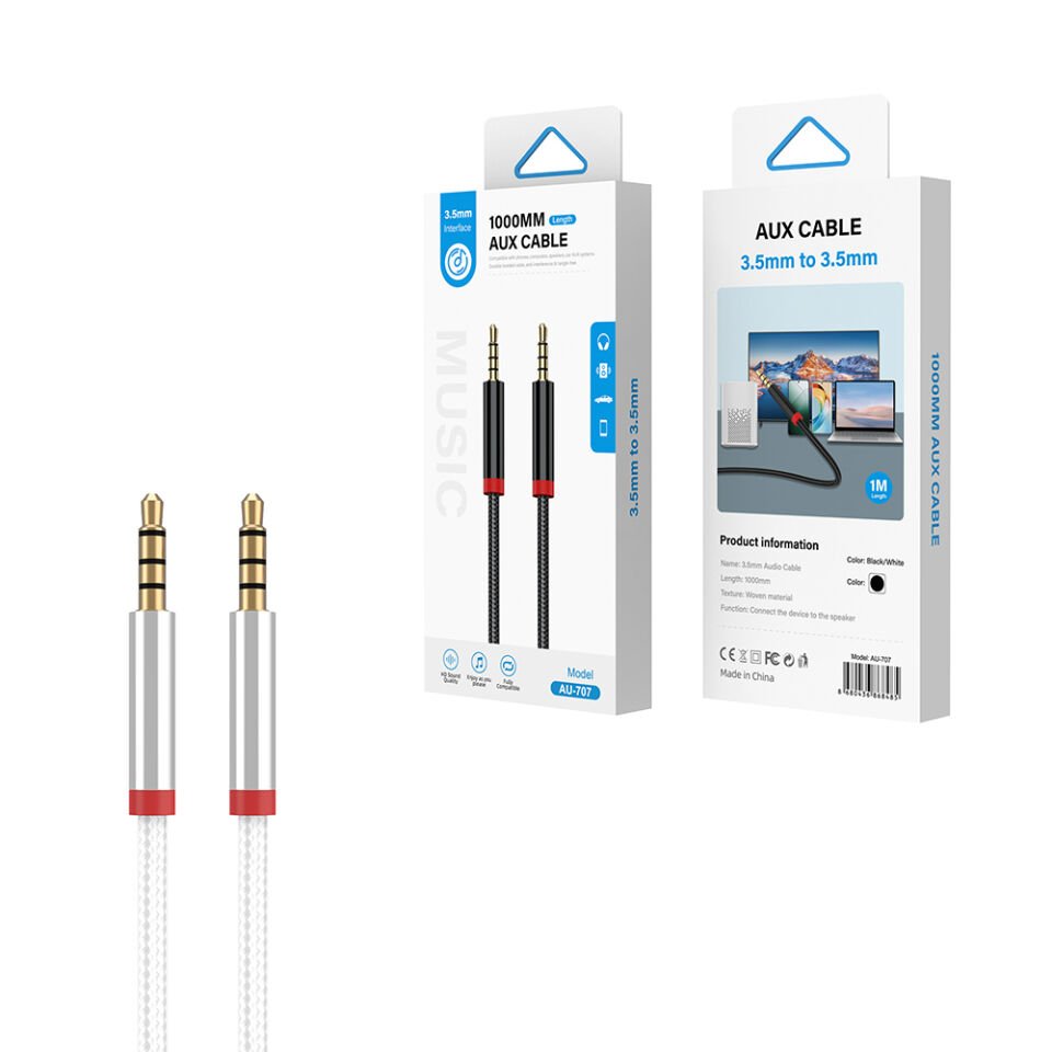 Zore AU-707 Örgü Tasarımlı Aux Audio Kablo 3.5mm 1m