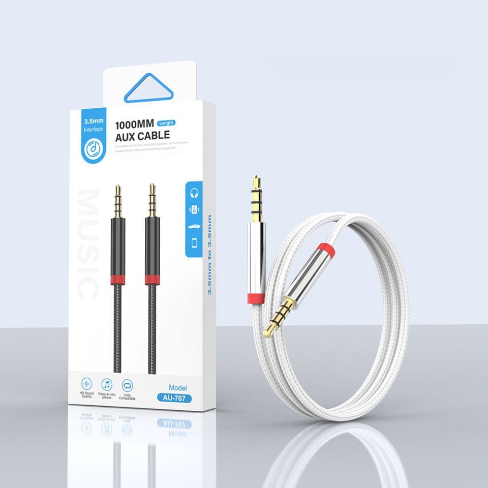 Zore AU-707 Örgü Tasarımlı Aux Audio Kablo 3.5mm 1m