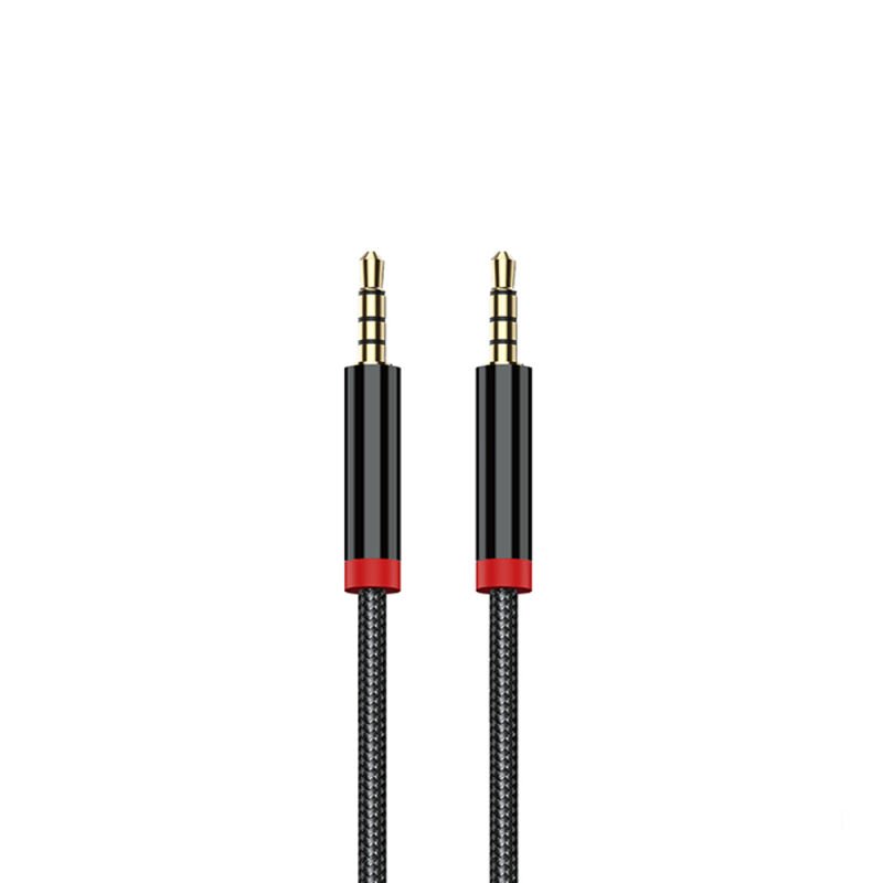 Zore AU-707 Örgü Tasarımlı Aux Audio Kablo 3.5mm 1m Siyah 