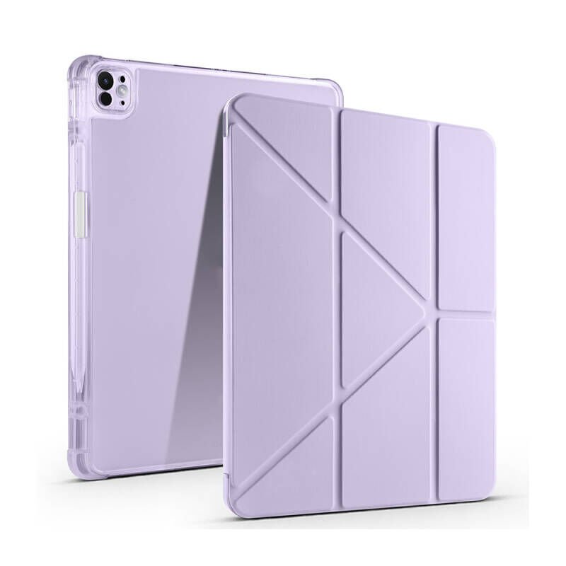 Apple iPad Air 13 2025 M3 Kılıf Zore Tri Folding Kalem Bölmeli Standlı Kılıf Lila