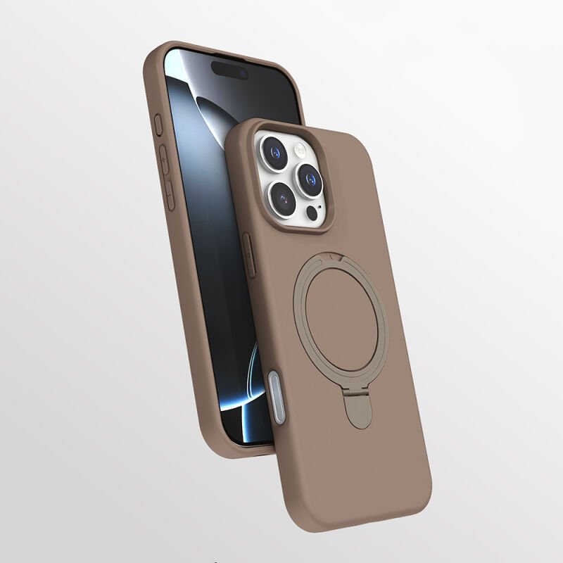 Apple iPhone 16 Pro Kılıf M-safe Şarj Özellikli Standlı Zore Samara Kapak