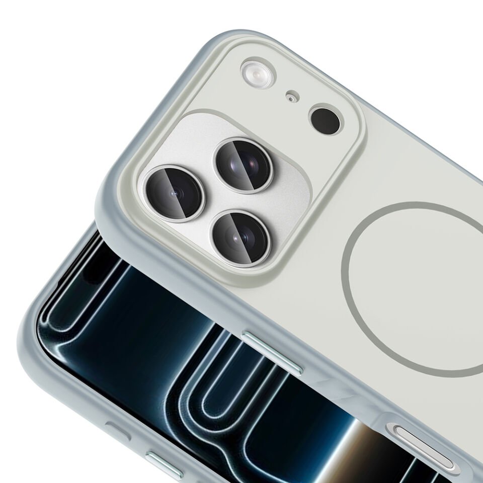Apple iPhone 17 Pro Kılıf M-safe Şarj Özellikli Zore Tea Kapak Gümüş