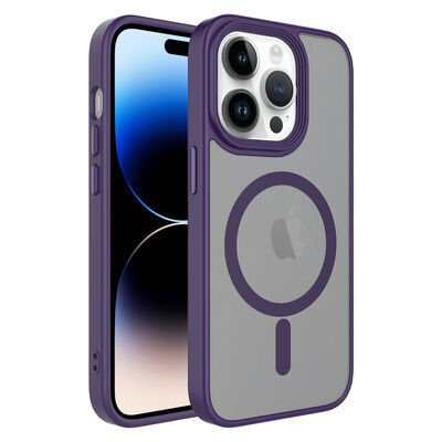 Apple iPhone 13 Pro Kılıf Mat Arka Yüzey Wireless Şarj Özellikli Zore Flet M-safe Kapak