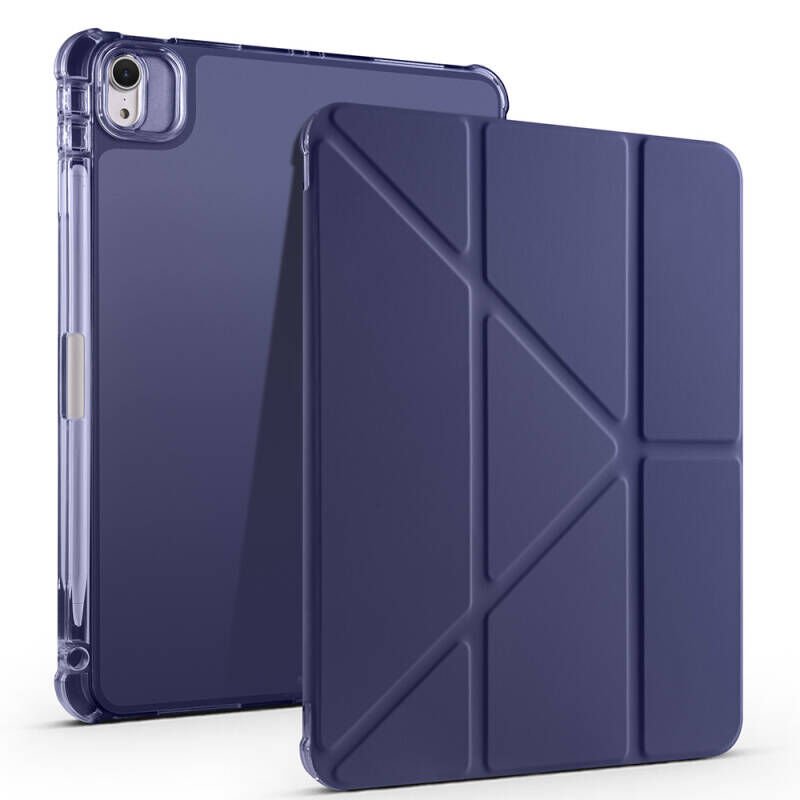 Apple iPad Air 11 2025 M3 Kılıf Zore Tri Folding Kalem Bölmeli Standlı Kılıf Lacivert
