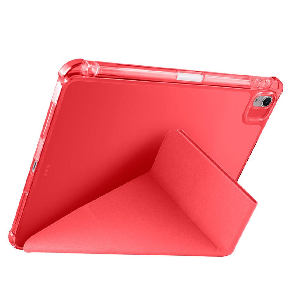 Apple iPad Air 11 2025 M3 Kılıf Zore Tri Folding Kalem Bölmeli Standlı Kılıf Kırmızı