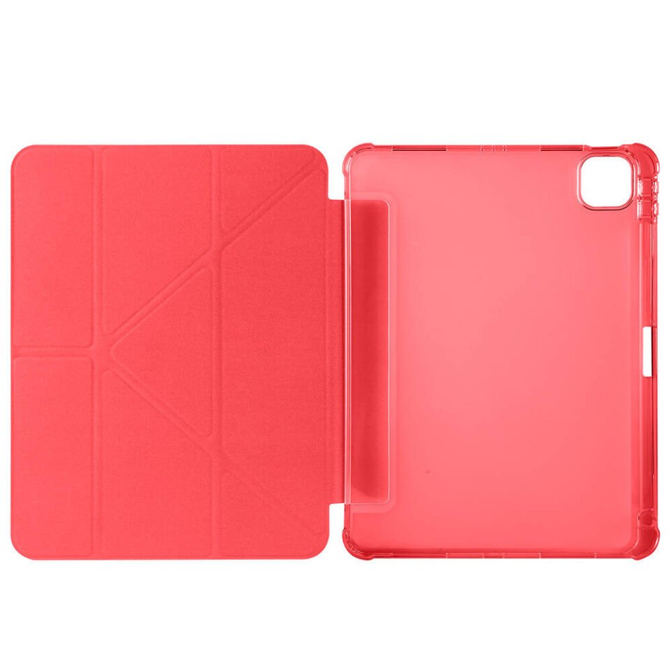 Apple iPad Air 11 2025 M3 Kılıf Zore Tri Folding Kalem Bölmeli Standlı Kılıf Kırmızı