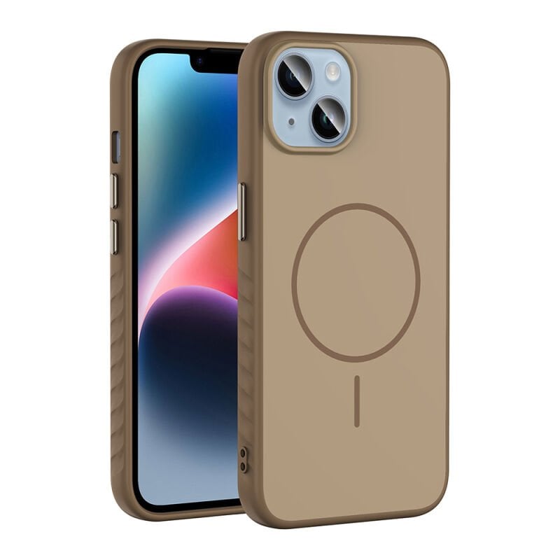 Apple iPhone 13 Kılıf M-safe Şarj Özellikli Zore Tea Kapak