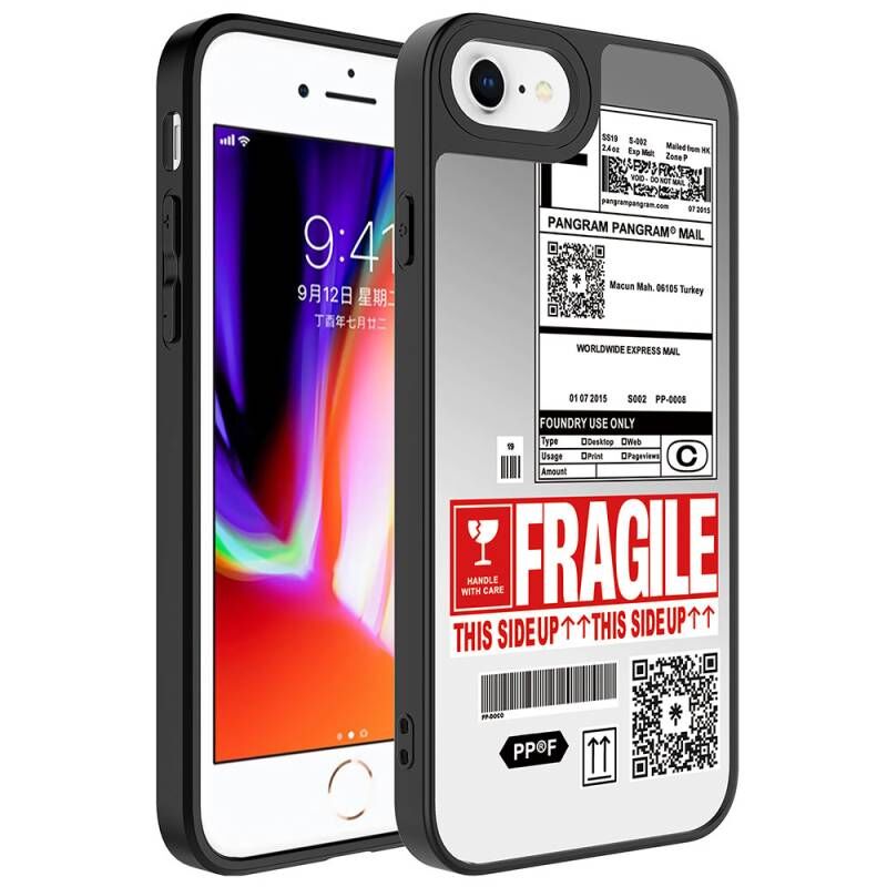 Apple iPhone 8 Plus Kılıf Aynalı Desenli Kamera Korumalı Parlak Zore Mirror Kapak Fragile