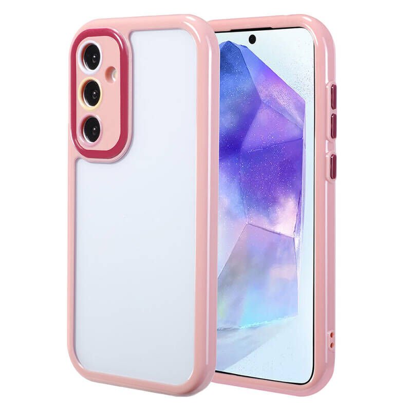 Galaxy A55 Kılıf Kamera Korumalı Renkli Kenar ve Çerçeve Tasarımlı Zore Vitamin Kapak