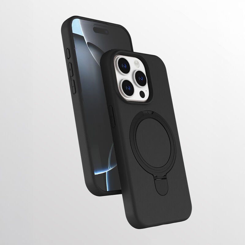 Apple iPhone 15 Pro Kılıf M-safe Şarj Özellikli Standlı Zore Samara Kapak