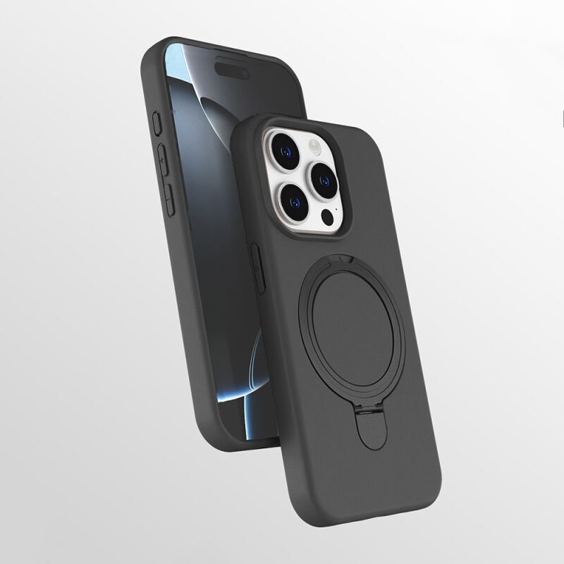 Apple iPhone 15 Pro Kılıf M-safe Şarj Özellikli Standlı Zore Samara Kapak