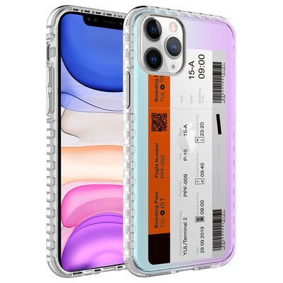 Apple iPhone 11 Pro Kılıf Airbag Kenarlı Renkli Desenli Silikon Zore Elegans Kapak